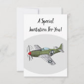 Invitation Illustration d'un avion militaire (Dos)