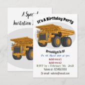 Invitation Illustration d'un camion à grande échelle (Devant / Derrière)