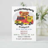 Invitation Illustration d'un camion de nourriture pour chien  (Debout devant)