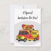 Invitation Illustration d'un camion de nourriture pour chien  (Dos)