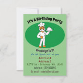 Invitation Illustration d'un chef tigre drôle et mignon (Devant)