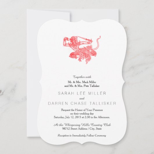 Invitation Illustration d'un livre Vintage de Hanuman (Devant)