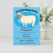 Invitation Illustration d'un mouton joyeux (Debout devant)