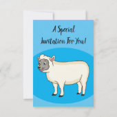 Invitation Illustration d'un mouton joyeux (Dos)