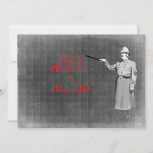 Invitation Illustration d'un policier Vintage