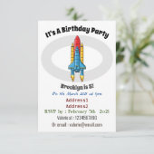 Invitation Illustration d'un vaisseau de fusées (Debout devant)