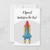 Invitation Illustration d'un vaisseau de fusées (Dos)