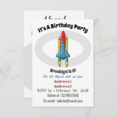 Invitation Illustration d'un vaisseau de fusées (Devant / Derrière)