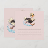 Invitation Illustration d'une aventure heureuse d'autruche mi (Devant / Derrière)