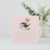 Invitation Illustration d'une aventure heureuse d'autruche mi (Debout devant)