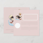 Invitation Illustration d'une aventure heureuse d'autruche mi (Devant / Derrière)