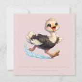 Invitation Illustration d'une aventure heureuse d'autruche mi (Dos)
