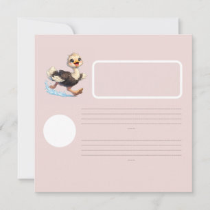 Invitation Illustration d'une aventure heureuse d'autruche mi