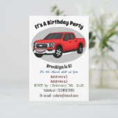 Invitation Illustration d'une camionnette rouge mou (Debout devant)