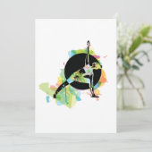 Invitation Illustration d'une femme qui s'étire (Debout devant)