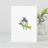 Invitation Illustration d'une grenouille sorcière drôle cheva (Debout devant)