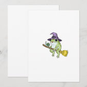 Invitation Illustration d'une grenouille sorcière drôle cheva (Devant / Derrière)