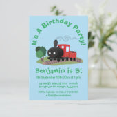 Invitation Illustration d'une locomotive à vapeur mûre (Debout devant)