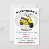 Invitation Illustration d'une moto cyclable (Devant)