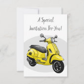 Invitation Illustration d'une moto cyclable (Dos)