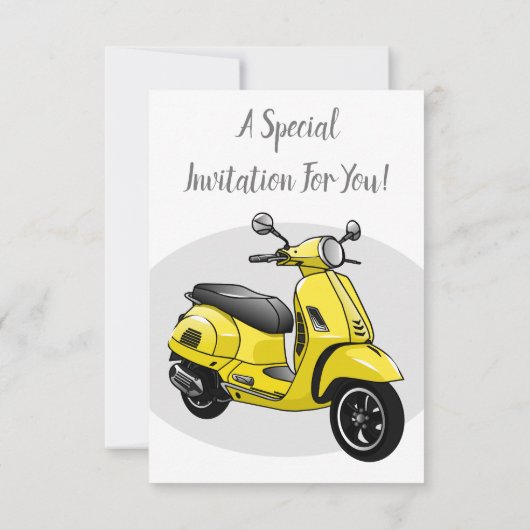 Invitation Illustration d'une moto cyclable (Dos)