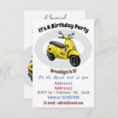 Invitation Illustration d'une moto cyclable (Devant / Derrière)