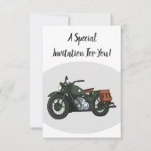 Invitation Illustration d'une moto de croiseur militaire (Dos)