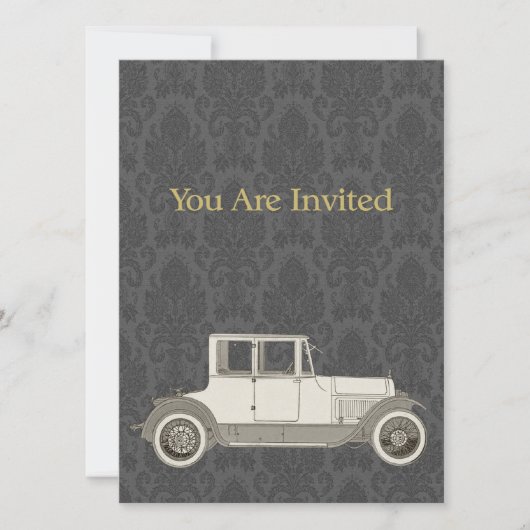 Invitation Illustration d'une voiture de collection des année (Devant)