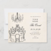 Invitation Illustration Elegant dinner table  (Devant)