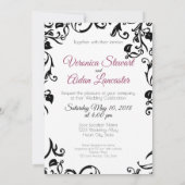 Invitation Illustration élégante d'un couple de mariage (Dos)