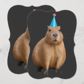 Invitation Illustration esthétique de capybara kawaii mignon (Devant / Derrière)