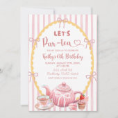 Invitation Illustration fantaisiste rose, Joyeux anniversaire (Devant)