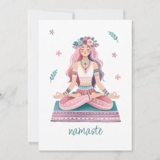 Invitation Illustration féminine de Namaste