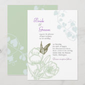 Invitation Illustration Flora & Butterfly Spring Wedding (Devant / Derrière)