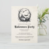 Invitation Illustration gothique Vintage de style Halloween P (Debout devant)
