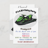 Invitation Illustration Jet ski (Devant / Derrière)