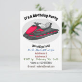 Invitation Illustration Jet ski (Debout devant)