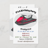 Invitation Illustration Jet ski (Devant / Derrière)