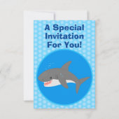Invitation Illustration joyeuse du grand requin blanc (Dos)