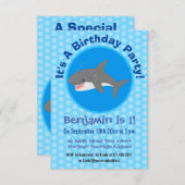 Invitation Illustration joyeuse du grand requin blanc (Devant / Derrière)