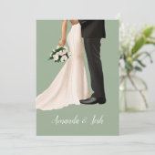 Invitation Illustration mariage avec illustration manuscrite (Debout devant)