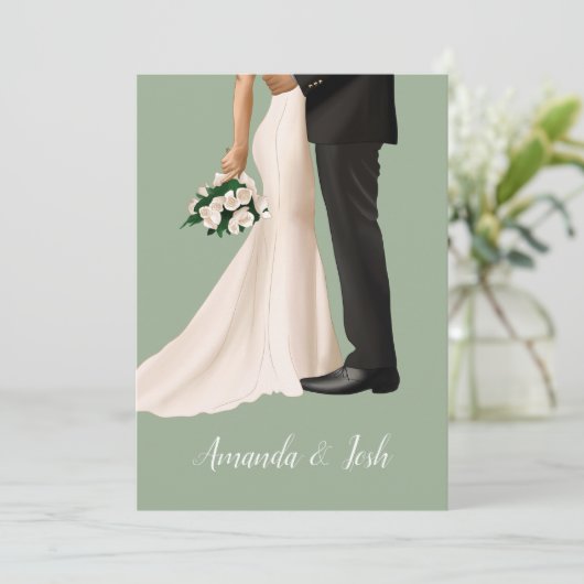 Invitation Illustration mariage avec illustration manuscrite (Debout devant)