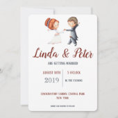 Invitation Illustration Mariage de valse de mariée dansante d (Devant)