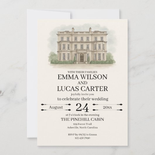 Invitation Illustration Mariage Invit (Devant)