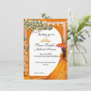 Invitation illustration Mehendi Henna Mariage indien