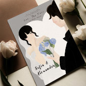 Invitation Illustration mignonne avec le Mariage RSVP du code