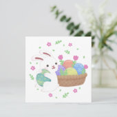 Invitation Illustration mignonne de lapin de Pâques (Debout devant)
