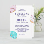 Invitation Illustration moderne de beigne congelée Mariage do (Debout devant)