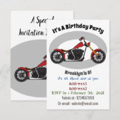 Invitation Illustration motocyclette de style hélicoïdal (Devant / Derrière)