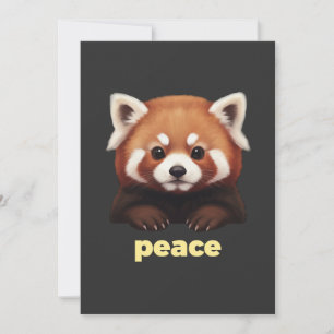 Invitation Illustration "Paix" de Panda Rouge Mignon pour Enf